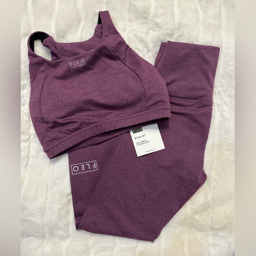 Small Fleo purple bra and leggings set